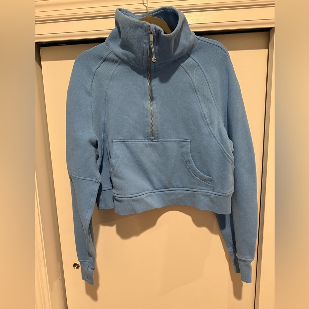 Lululemon Scuba Oversized Funnel Neck Half Zip Aero Blue M/L light blue Scuba